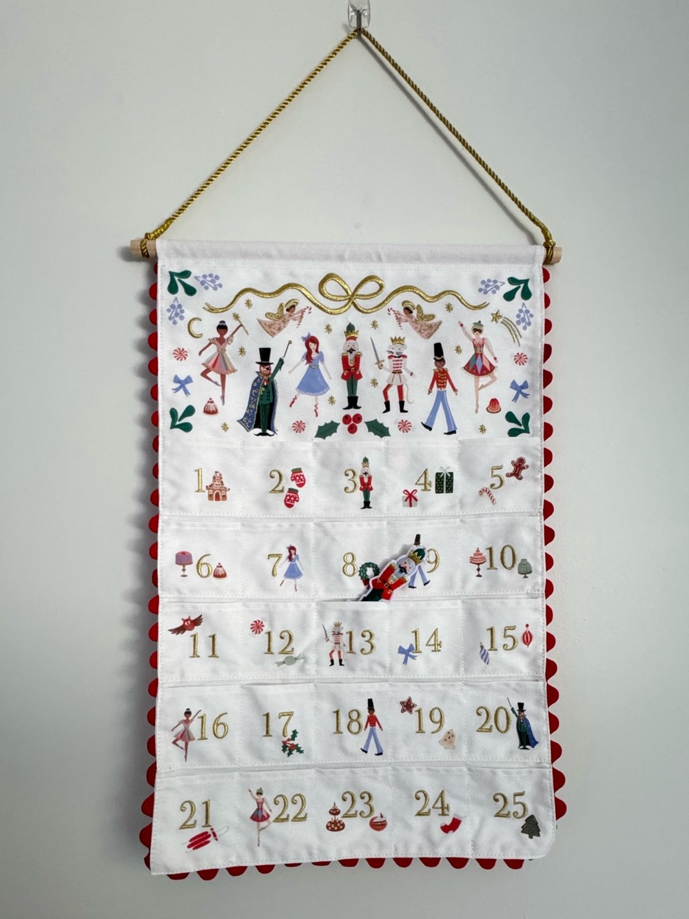 Rifle Paper Co Christmas Nutcracker Hanging Advent Calendar